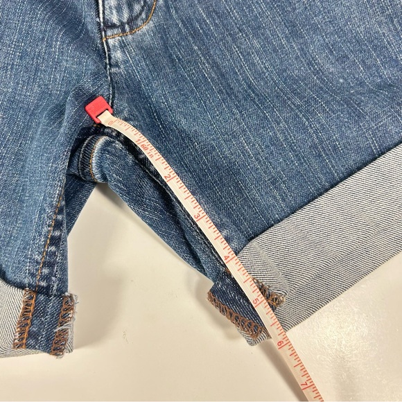 Earl Jeans Shorts Women's 29 Blue Denim Embroidered Pockets Stretch medium wash - Picture 9 of 13